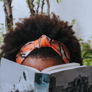Faixa Nó Estampada - Laranja e preto